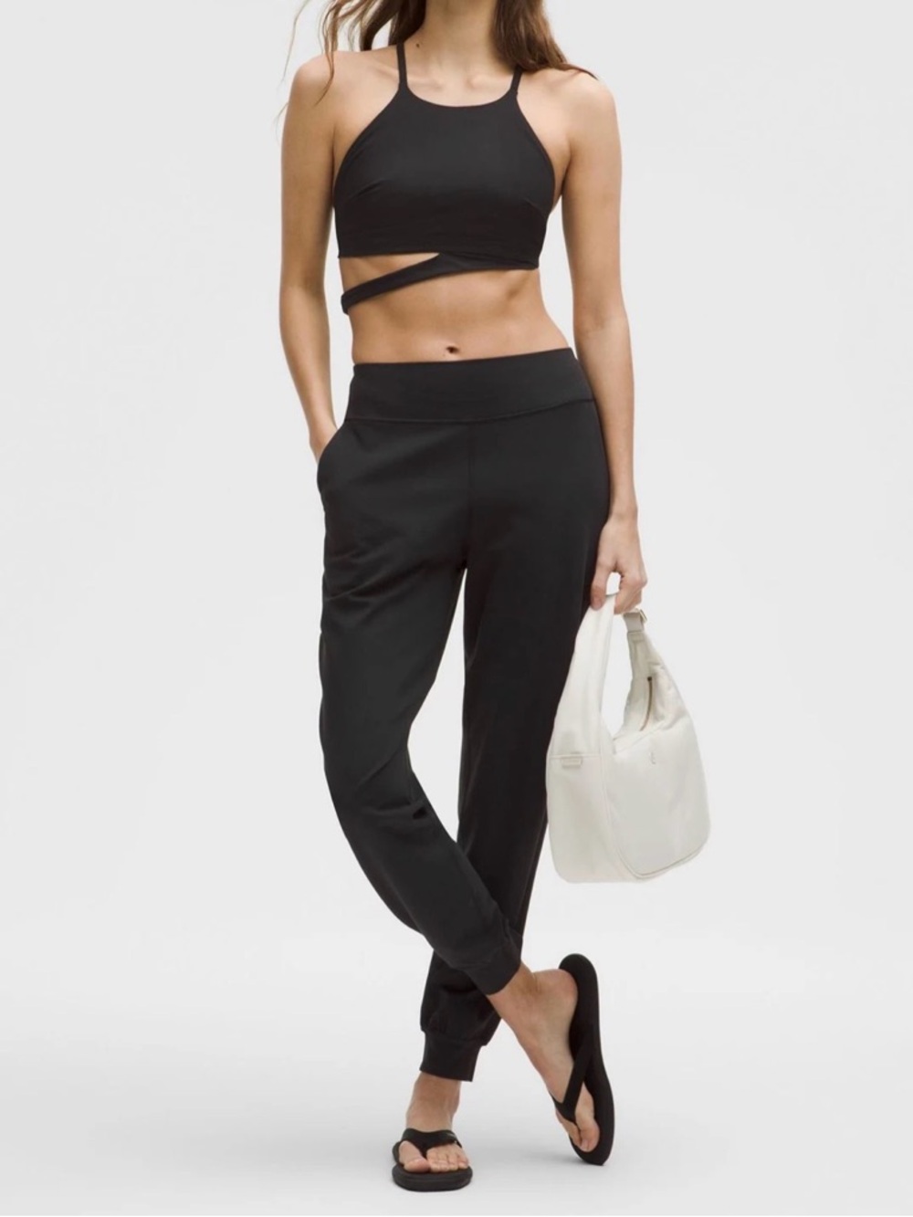 Lululemon Align High-Rise Jogger pants in black w/ nulu fabric, pockets & cuffs